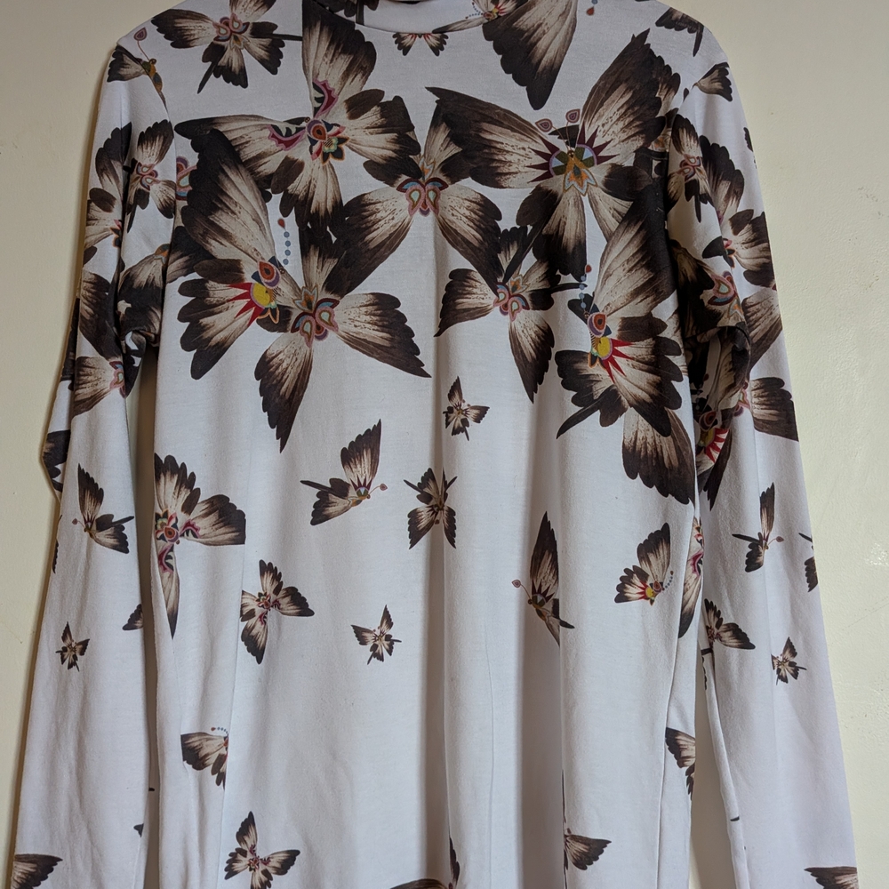 Butterfly Print Long Sleeve Top